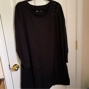 Xersion 0X French terry black sweatshirt dress